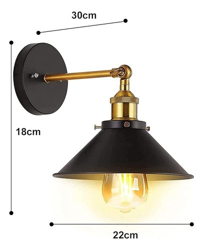Lámpara De Pared, Luz Exterior, Vintage, Lámparas Para Sala negro dorado