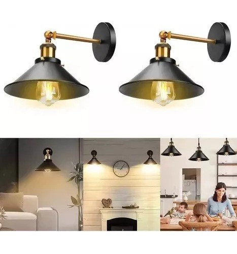 Lámpara De Pared, Luz Exterior, Vintage, Lámparas Para Sala negro dorado