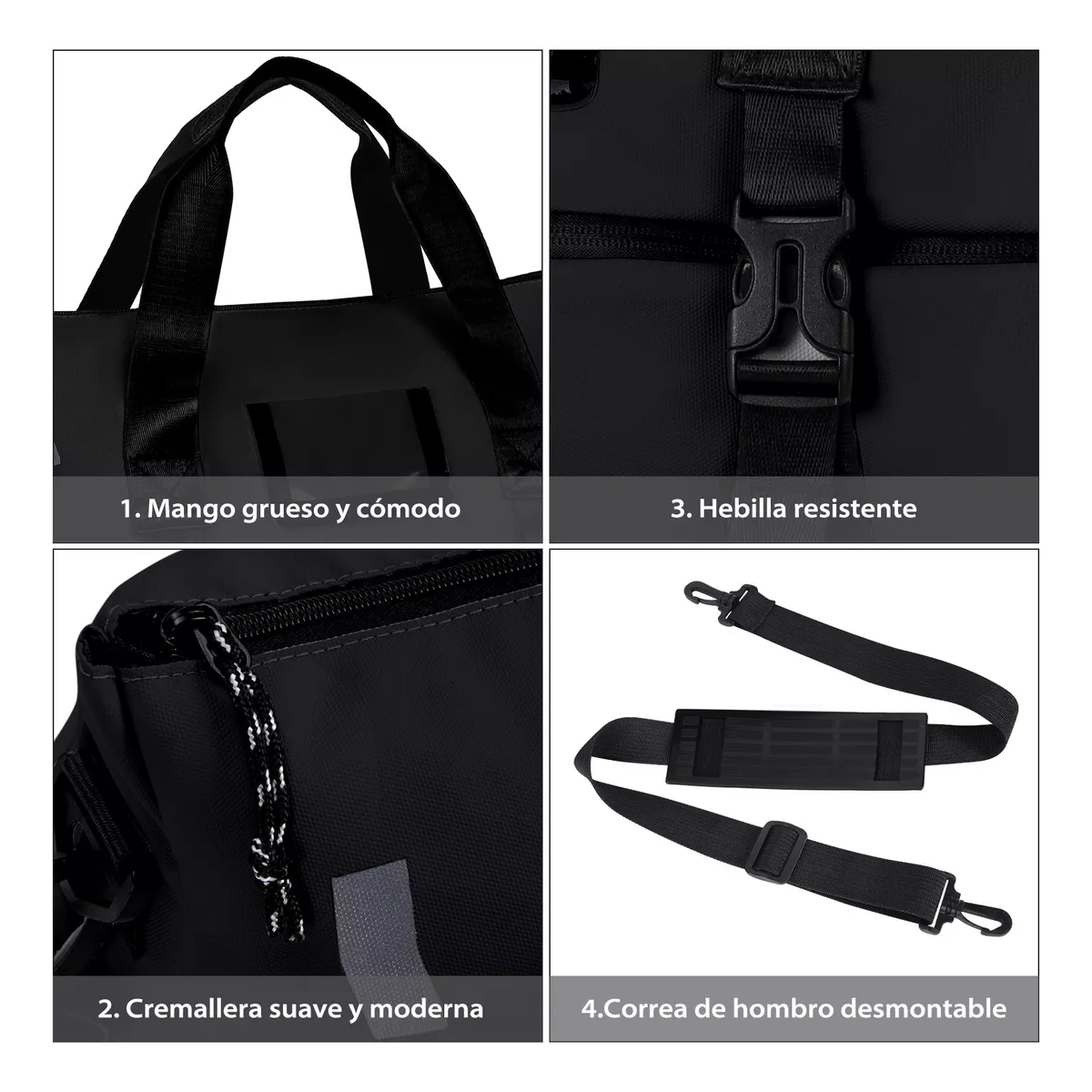 Maleta Deportiva Gym Bolsa De Viaje Para Gimnasio Fitness Negro