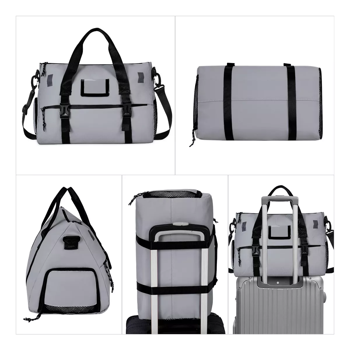 Maleta Deportiva Gym Bolsa De Viaje Para Gimnasio Fitness Gris