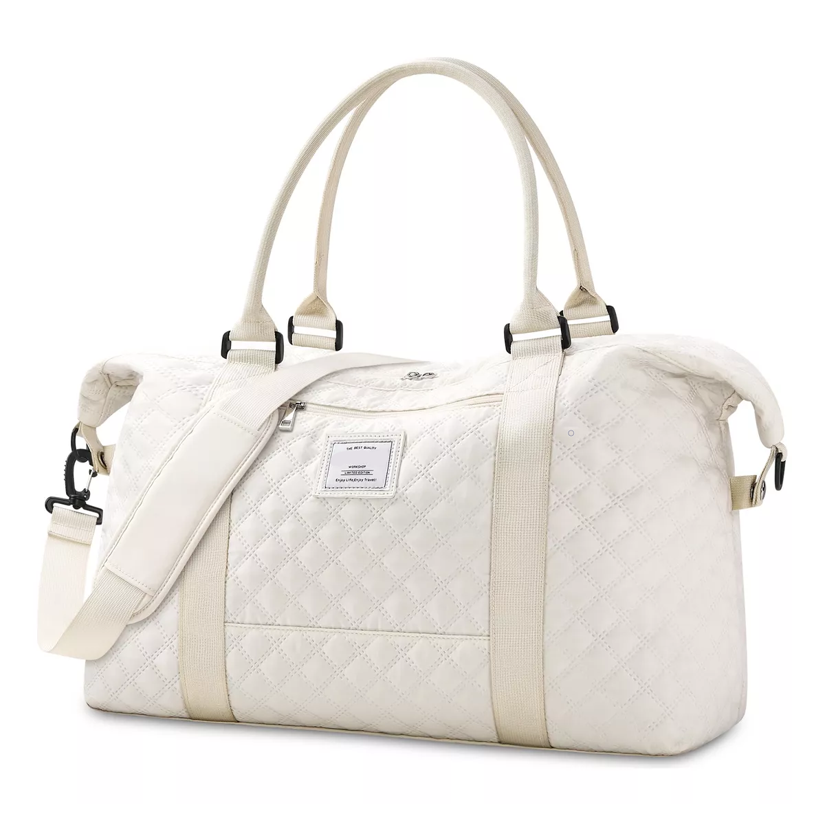 Maleta Deportiva Mujer Impermeable Bolsa Para Gym Beige