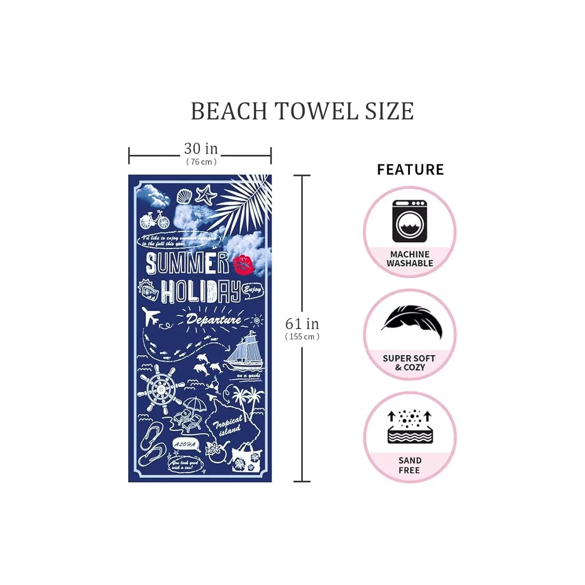 Toalla Microfibra Natación Gym Playa Deportiva 150 X 70cm