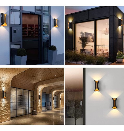 2pc Lampara Led Exterior Lampara De Pared Interior Arbotante
