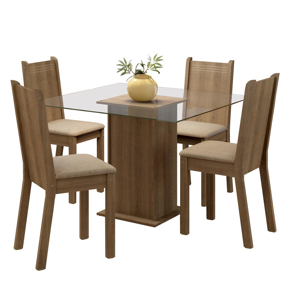 Juego de Comedor con Mesa y 4 Sillas Madesa Magda MB
