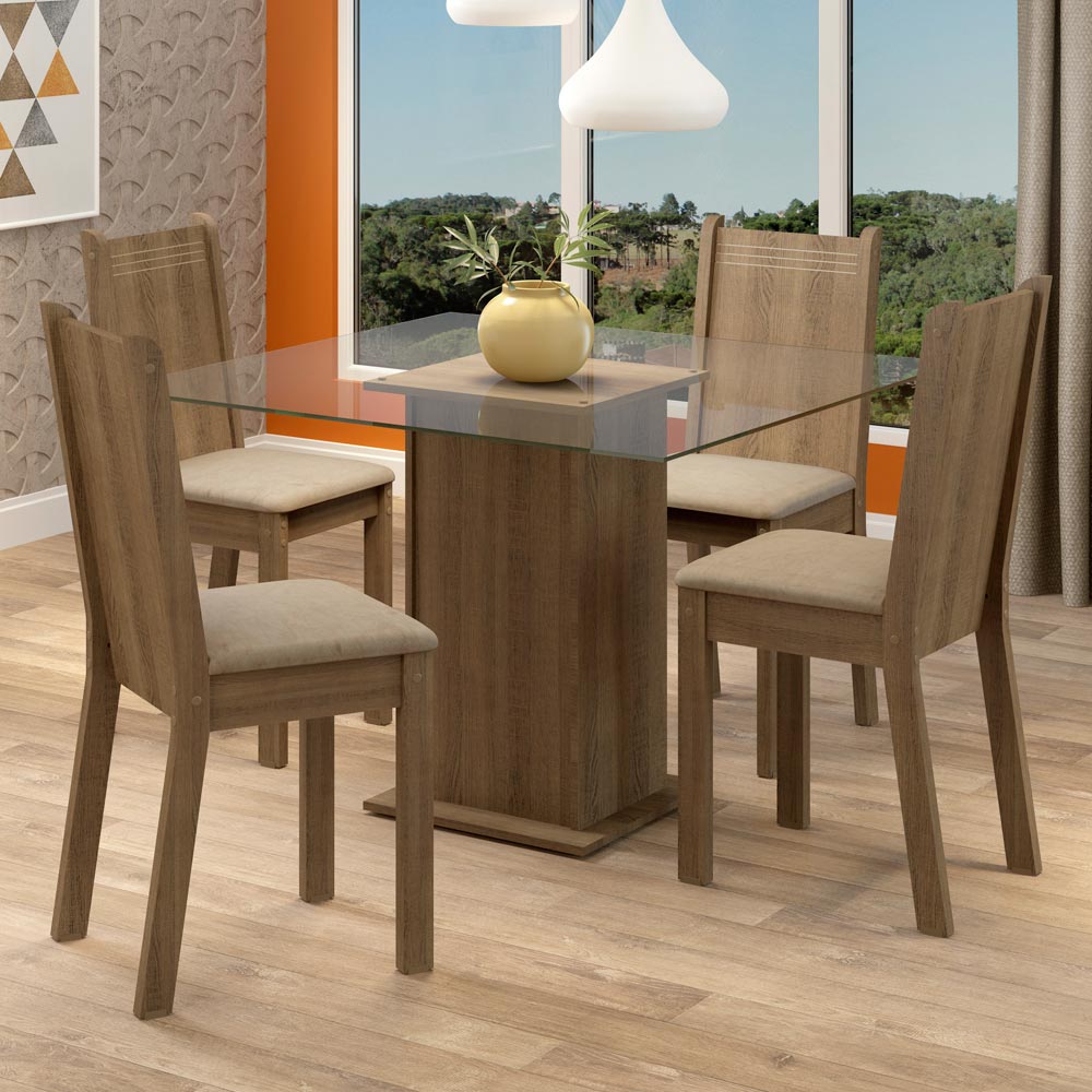 Juego de Comedor con Mesa y 4 Sillas Madesa Magda MB