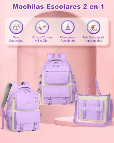Mochila escolar Iforu Backpack-13N color violeta diseño liso 30L