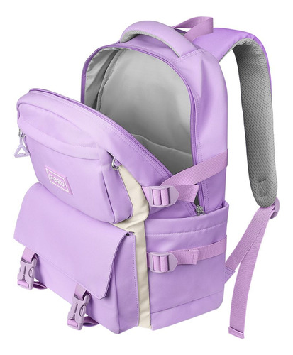 Mochila escolar Iforu Backpack-13N color violeta diseño liso 30L