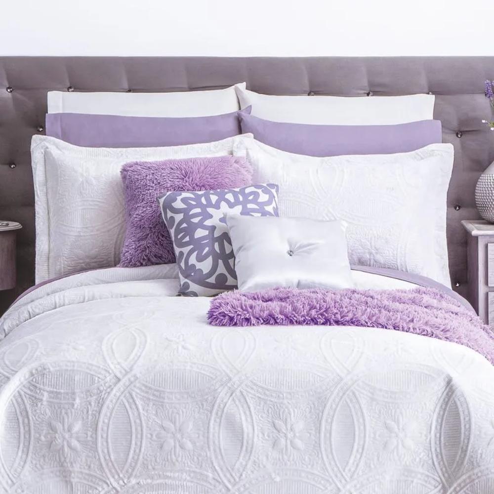 Edredon Con Funda Neo Velvet Blanco Individual Concord