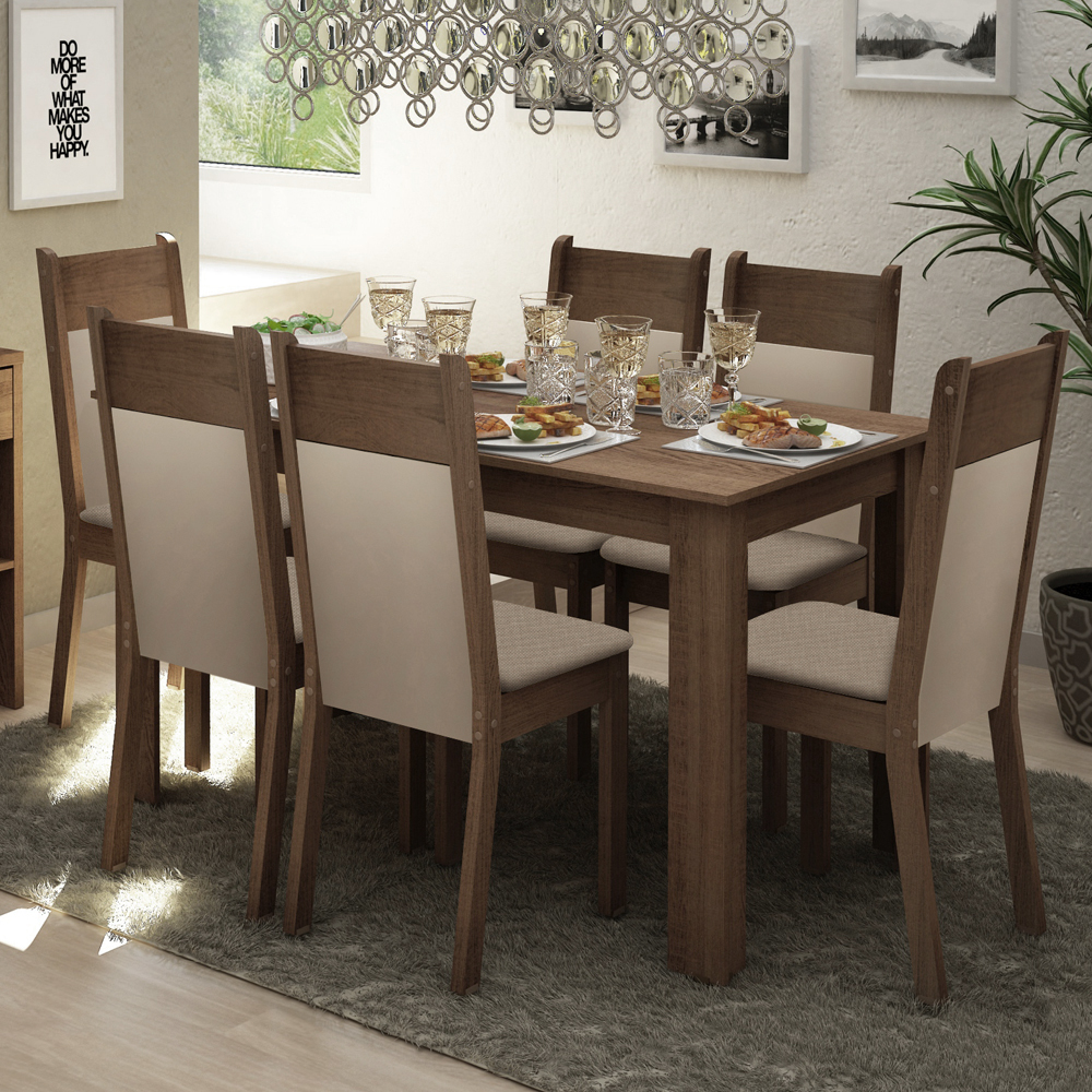 Juego de Comedor com Mesa y 6 Sillas Madesa Jaíne MC