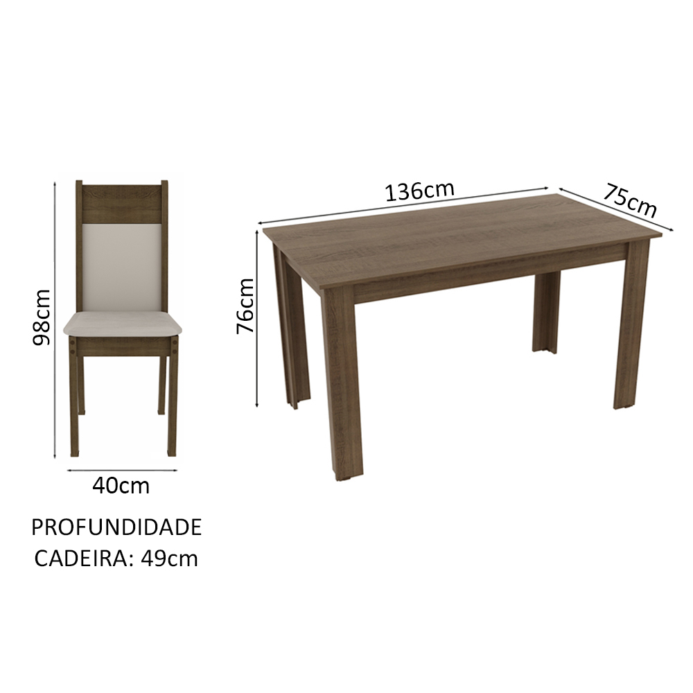 Juego de Comedor com Mesa y 6 Sillas Madesa Jaíne MC