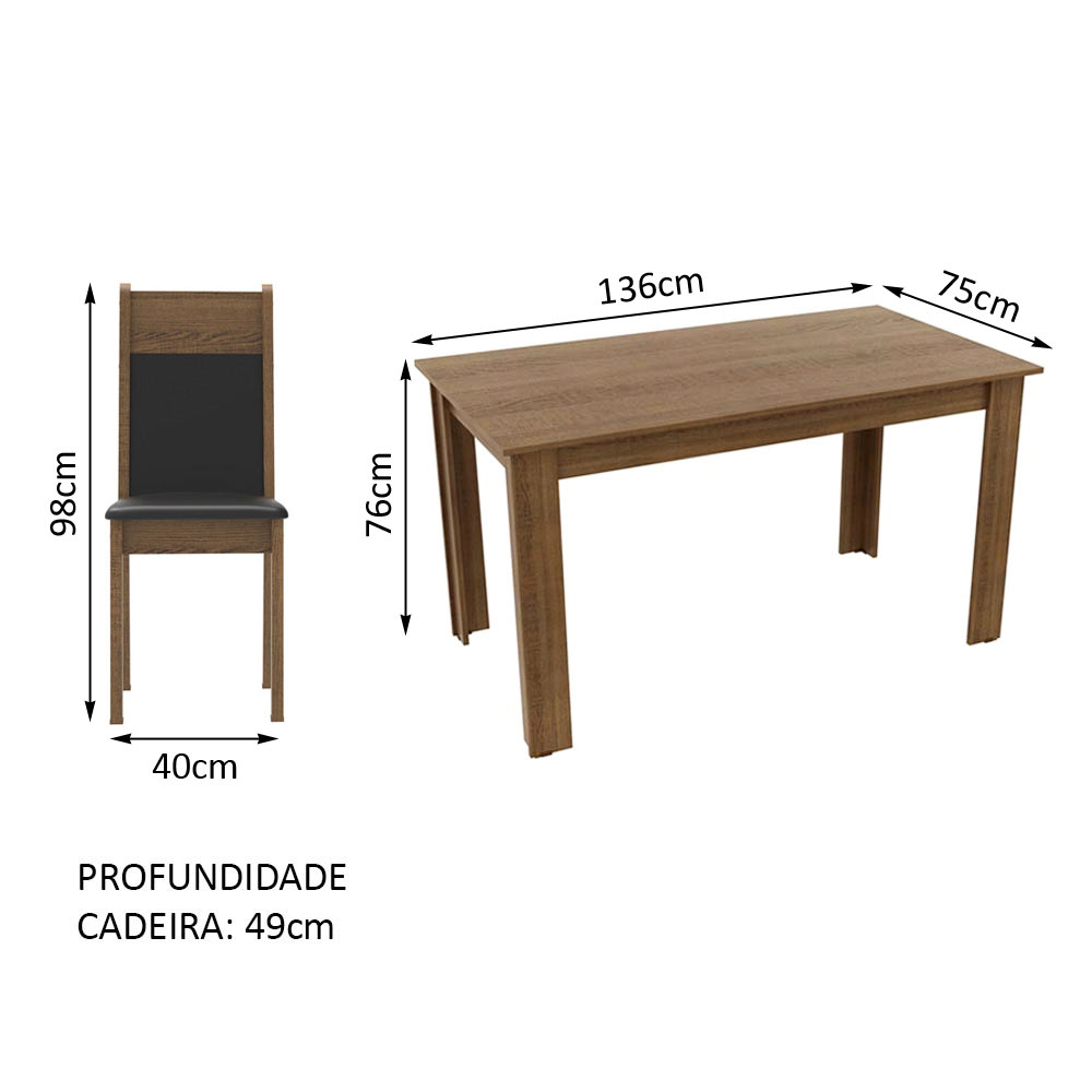 Juego de Comedor con Mesa y 4 Sillas Madesa Cali MN