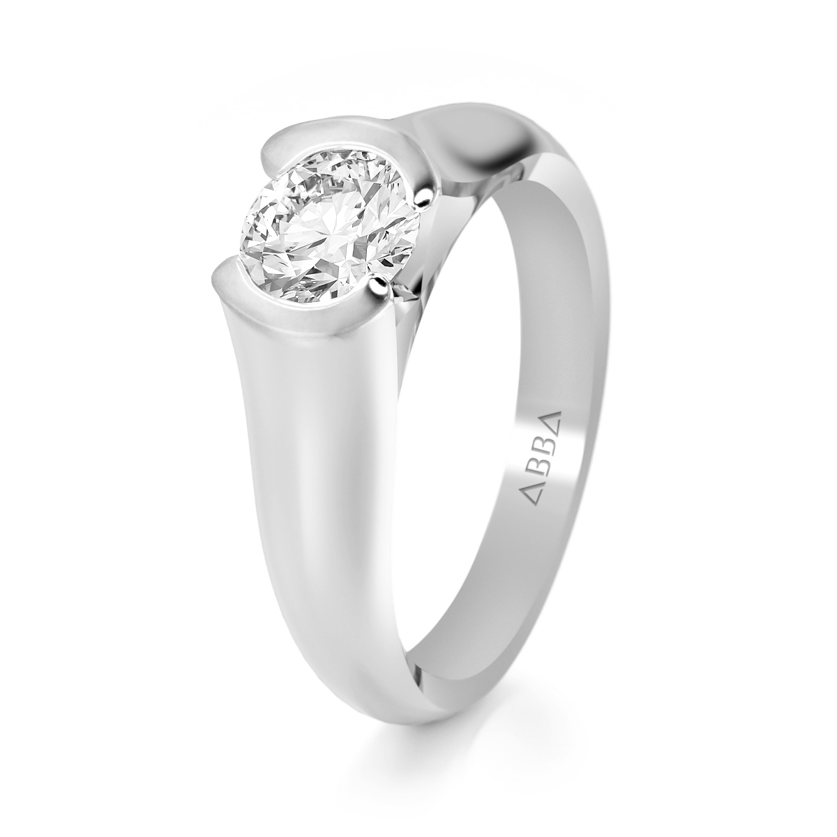 ANILLO DE COMPROMISO ORO BLANCO 10K DIVINO ABBA JOYAS