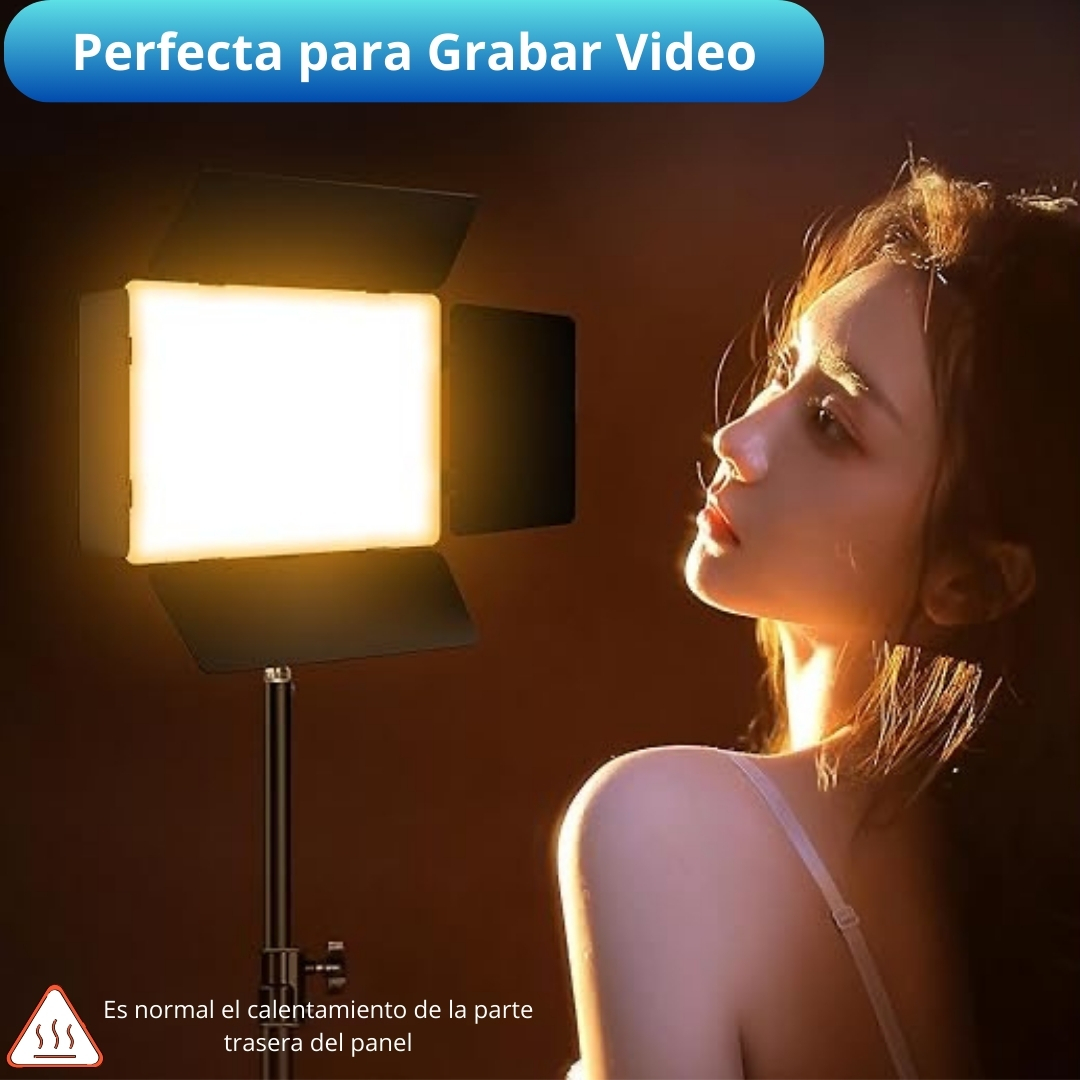 Panel De Luz Led Fotografía Iluminación Blanca Cálida Tripié