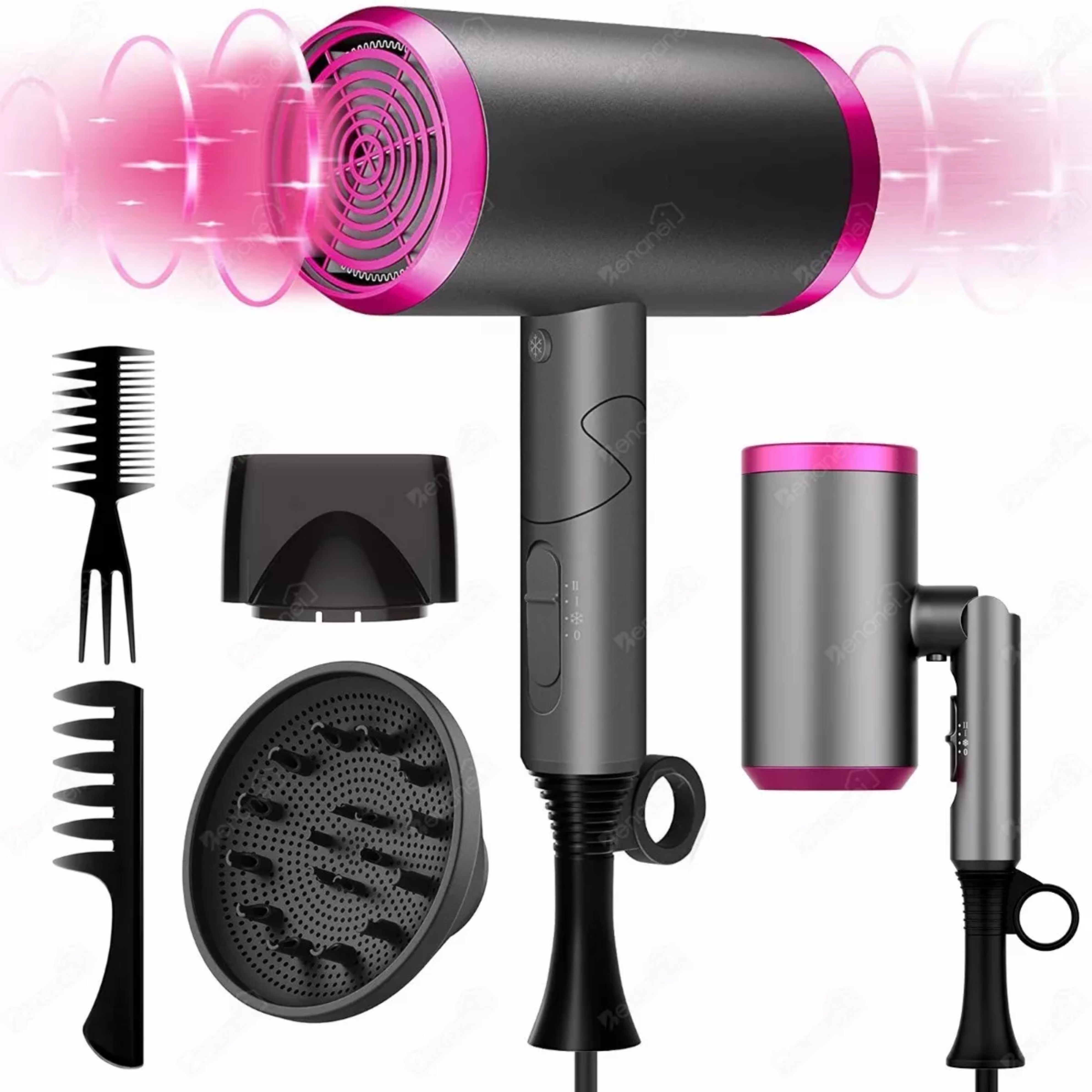 Secador De Pelo De Ion Negativo Plegable Portátil-1800 W