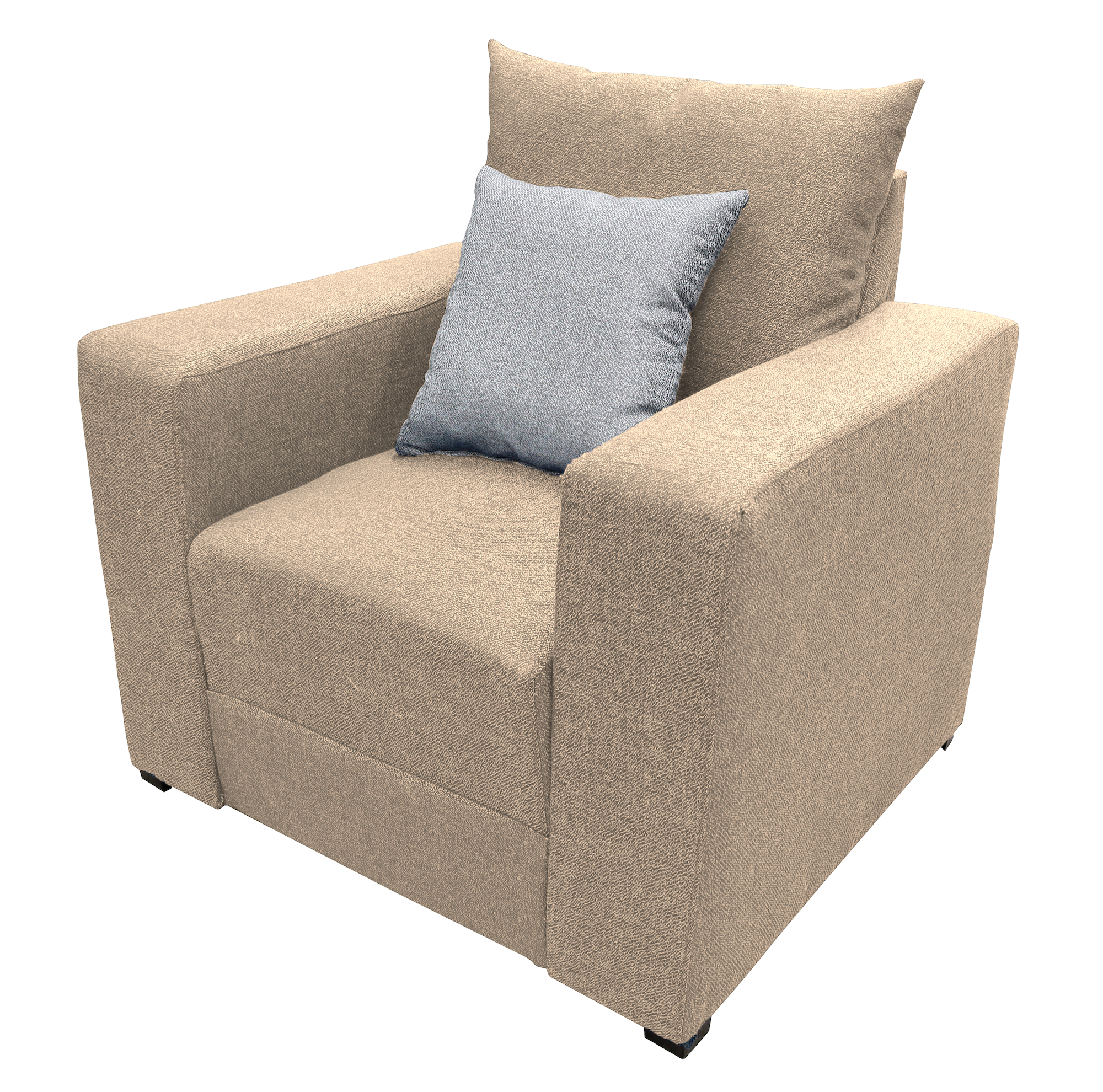 Sillon El Bazar Store Miami Lino Beige 1 plaza, Modular, Moderno, Sala