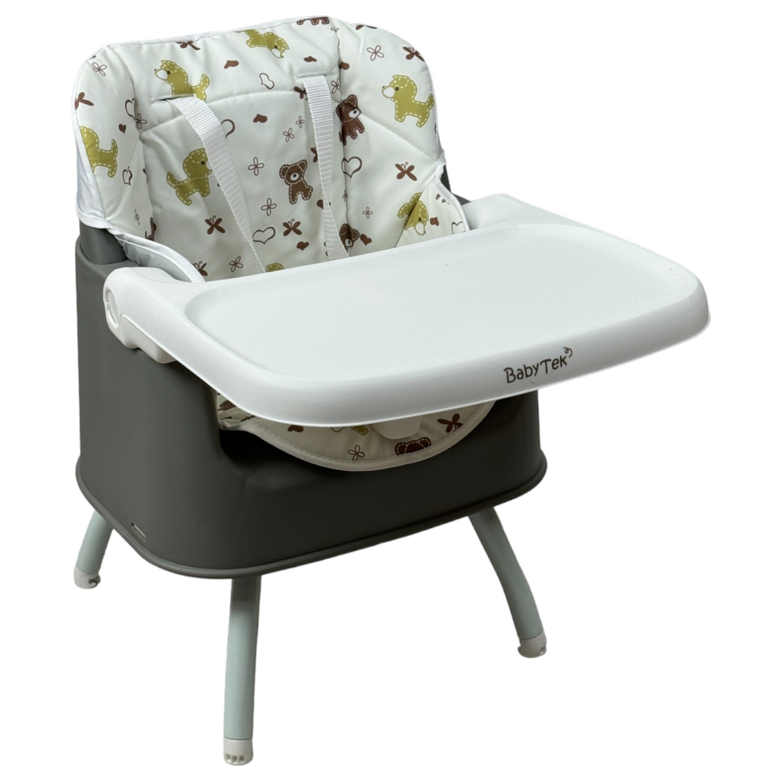 Silla Alta con Periquera para Bebe con Bandeja y Convertible  - Gris
