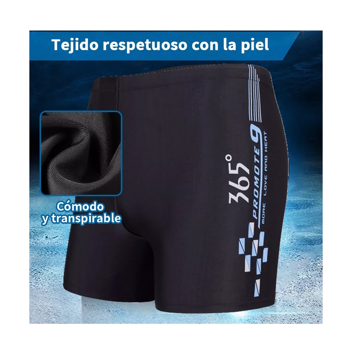 5en1 Kit Natación Hombre Portátil Transpirable Secado Rápido Azul Talla XL