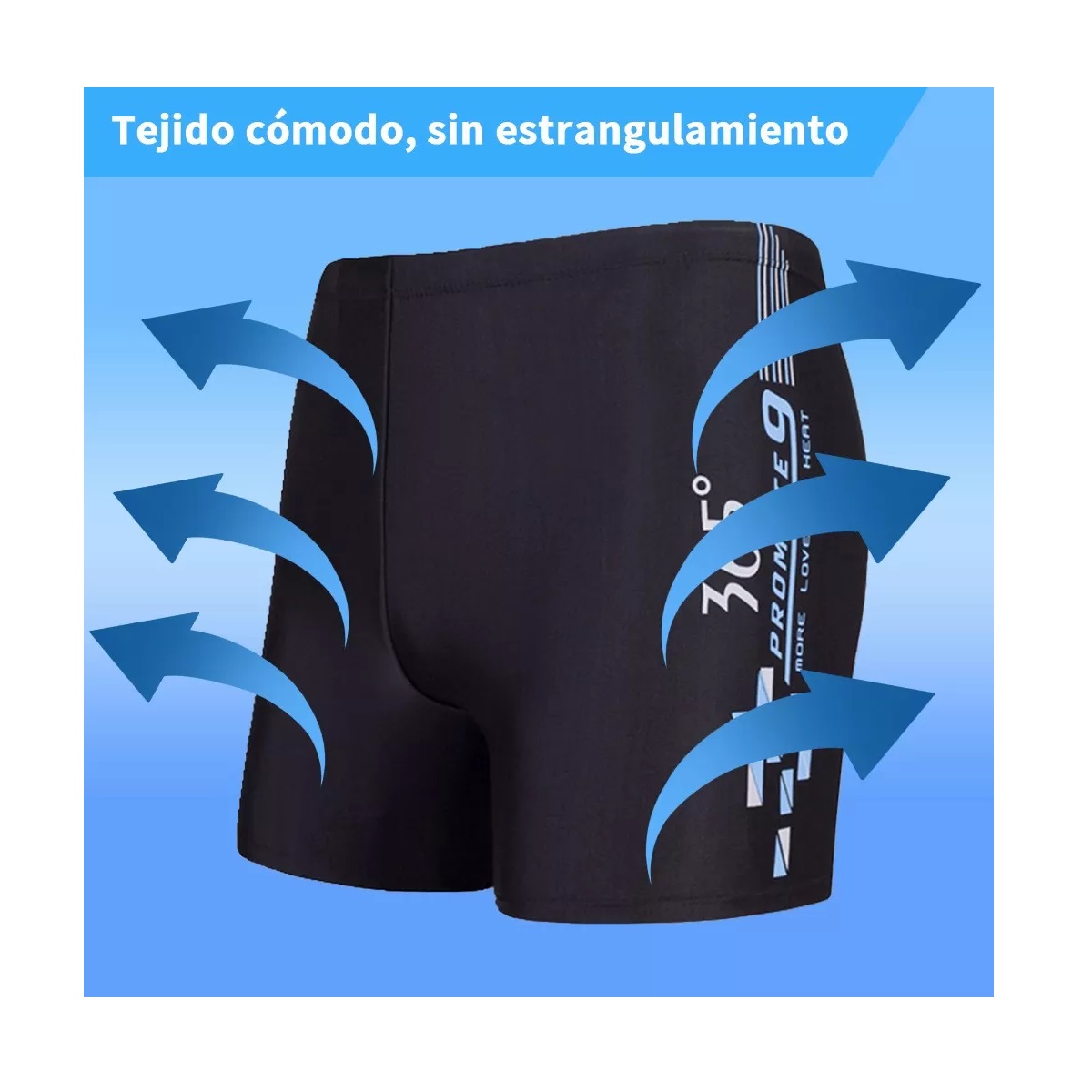 5en1 Kit Natación Hombre Portátil Transpirable Secado Rápido Azul Talla XL