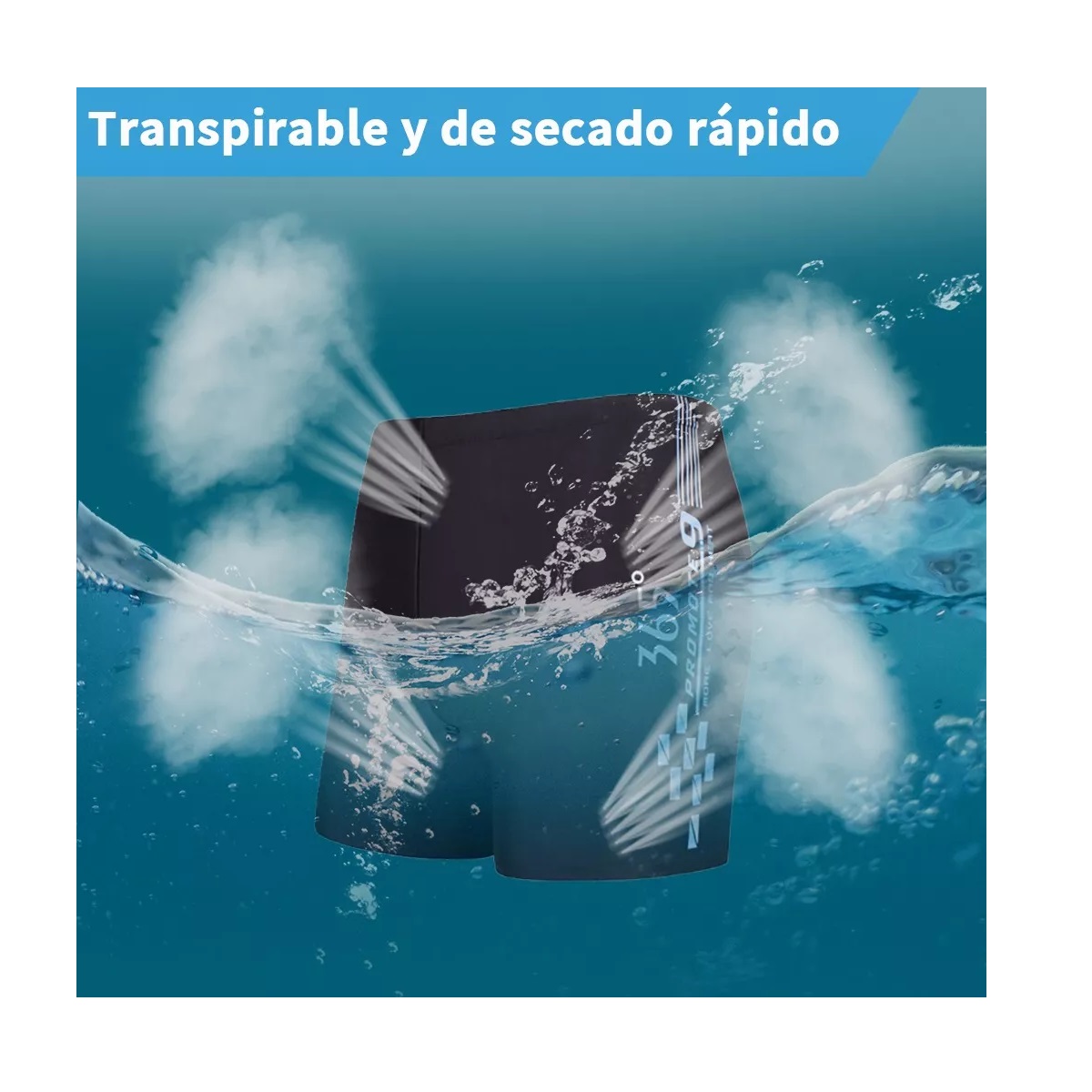 5en1 Kit Natación Hombre Portátil Transpirable Secado Rápido Azul Talla XL