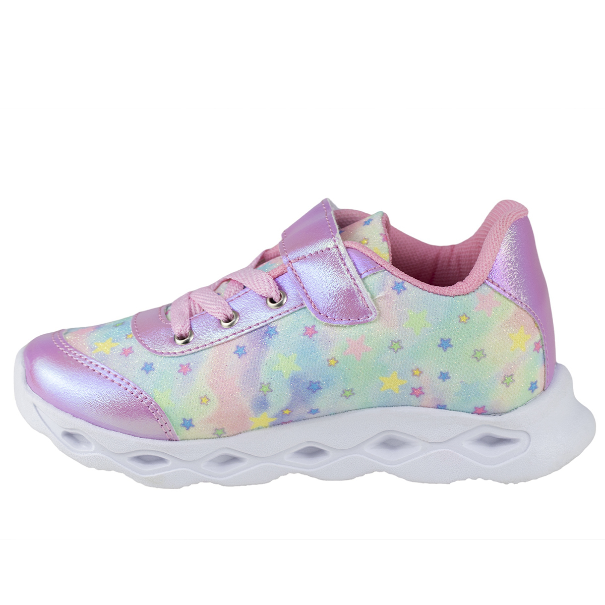 Tenis Rosa Niñas Con Luces Kids Shoes 202 Estrella Urbanos