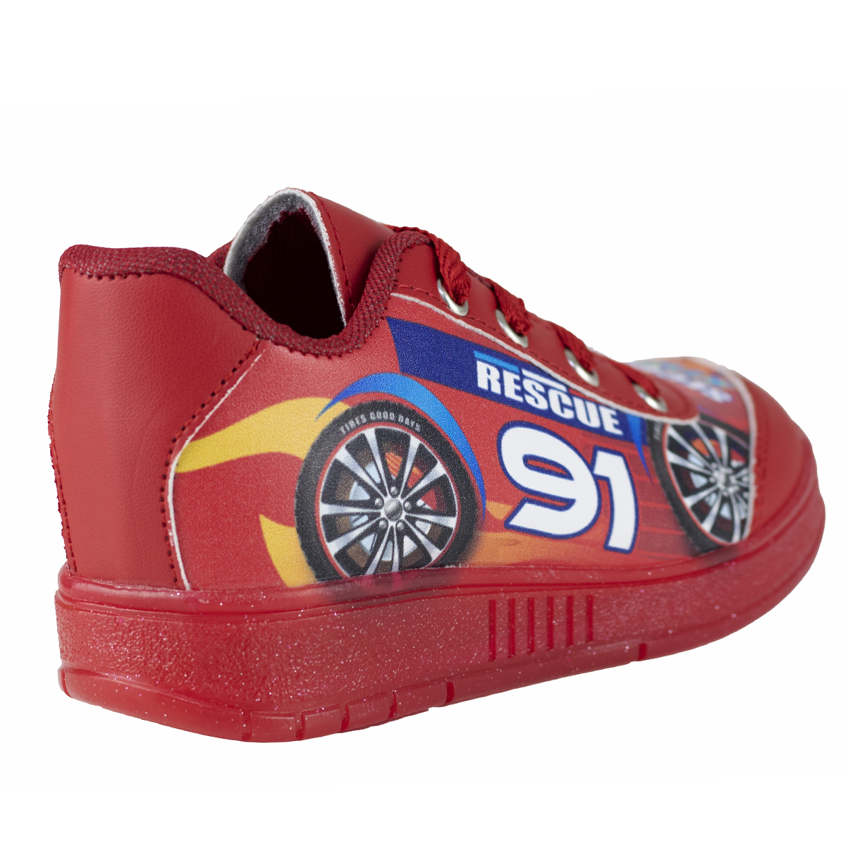 Tenis Rojo Con Luces Para Niño Diseño De Carrito Kids Shoes 205 Sintetic