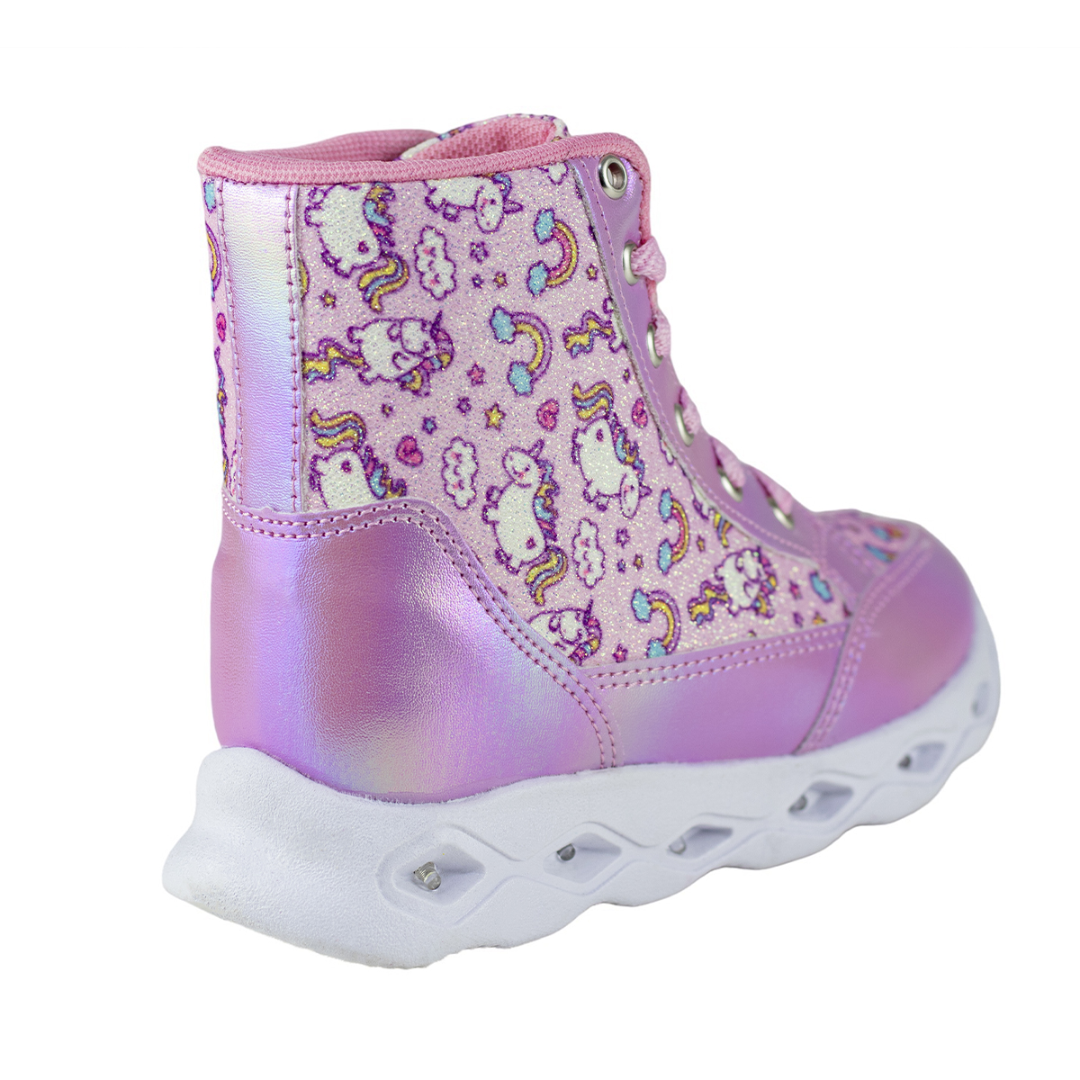 Tenis Unicornio De Niña Con Luces Kids Shoes Bota 300-1 Lila