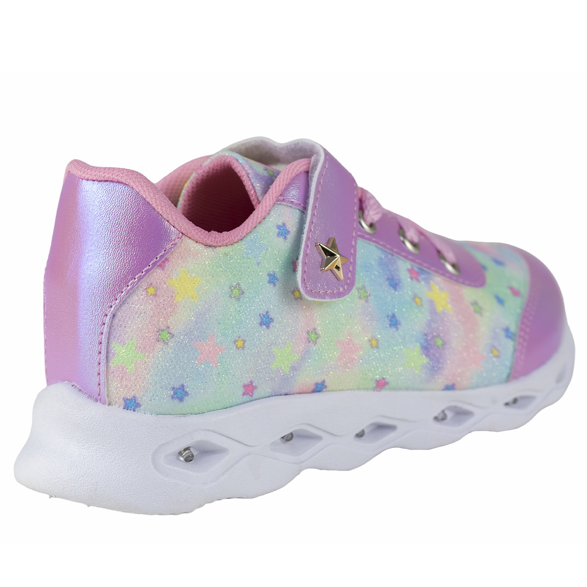 Tenis Rosa Niñas Con Luces Kids Shoes 202 Estrella Urbanos