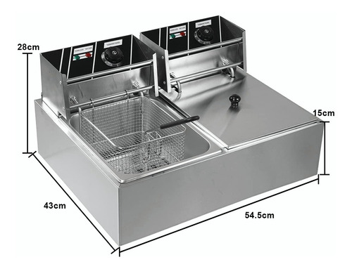 Freidora Aceite Electrica Industrial Gran Capacidad 12l