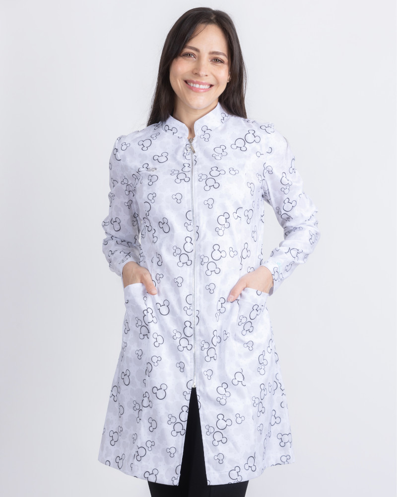 Bata Laboratorio Médica Bleufox Pediatría DW Mujer Antifluidos Stretch