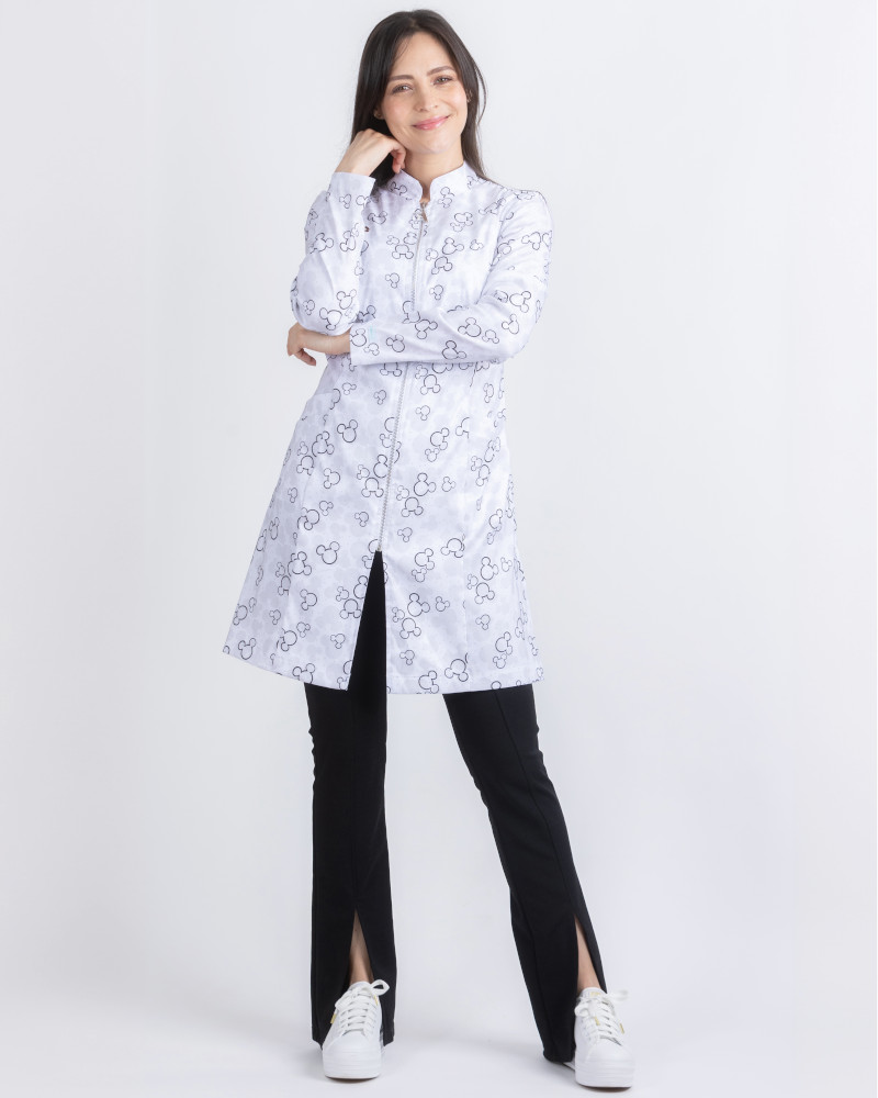 Bata Laboratorio Médica Bleufox Pediatría DW Mujer Antifluidos Stretch