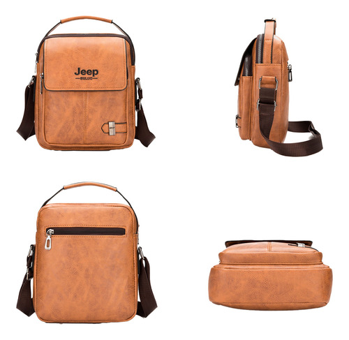 Bolsa De Hombro De Cuero Pu Triple Para Hombres De Negocios