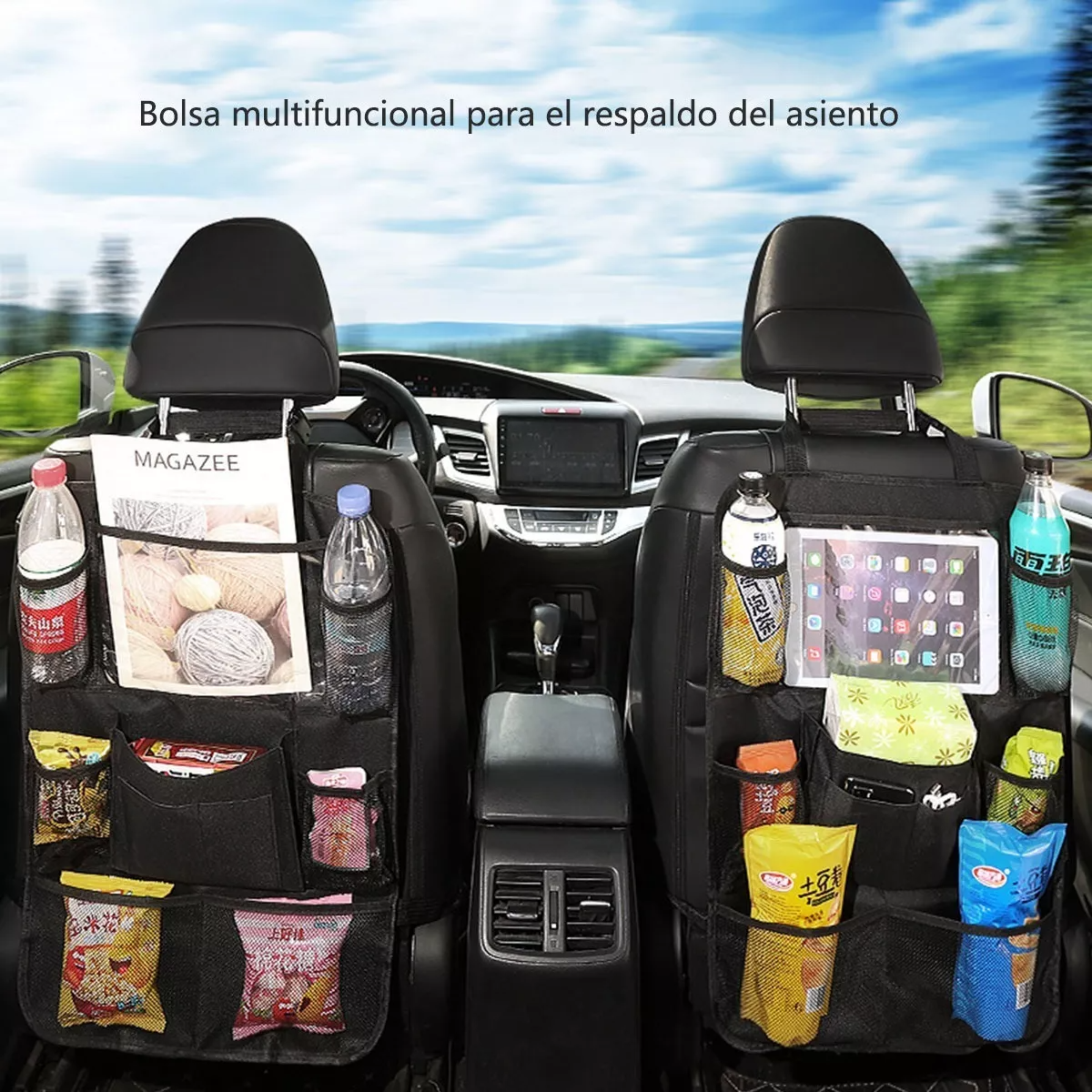 Organizador Para Asiento Trasero Para Auto Universal 2pcs