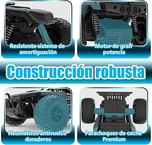 molkocan WIFI Camión Todoterreno Teledirigido, Coches RC con Cámara 720p, Juguetes de Coches Teledirigidos Carga por USB para Niños, Adultos, Niños y Niñas (Azul)