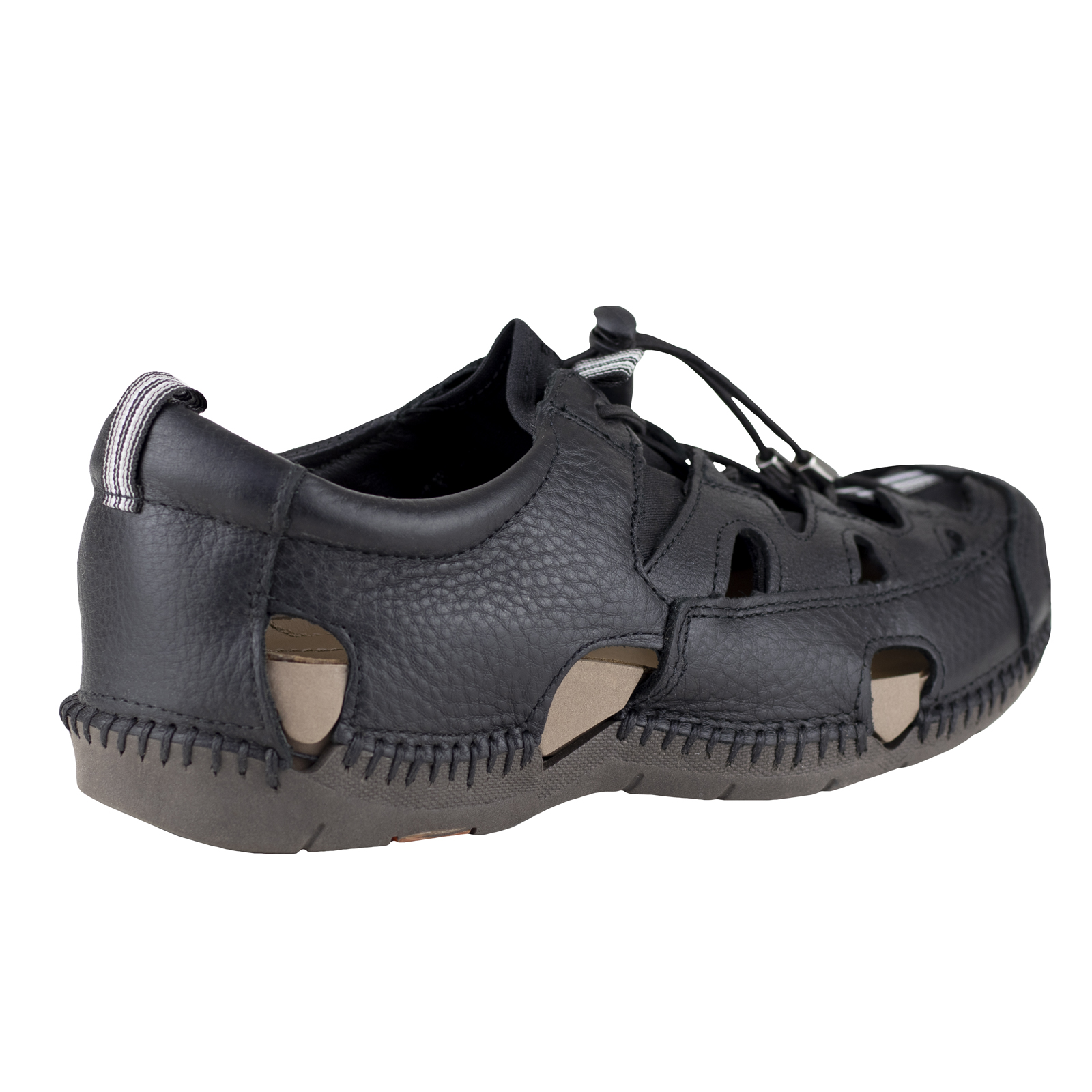 Sandalia Urbana Outdoors De Hombre Lobo Solo Piel 6605 Negro
