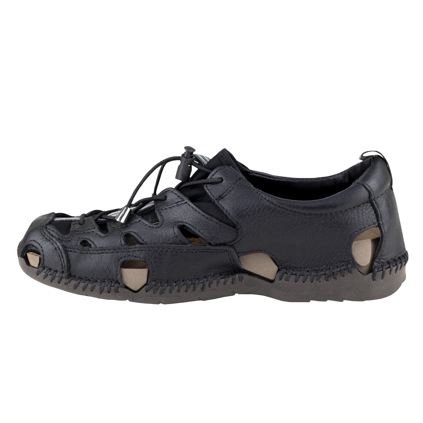 Sandalia Urbana Outdoors De Hombre Lobo Solo Piel 6605 Negro