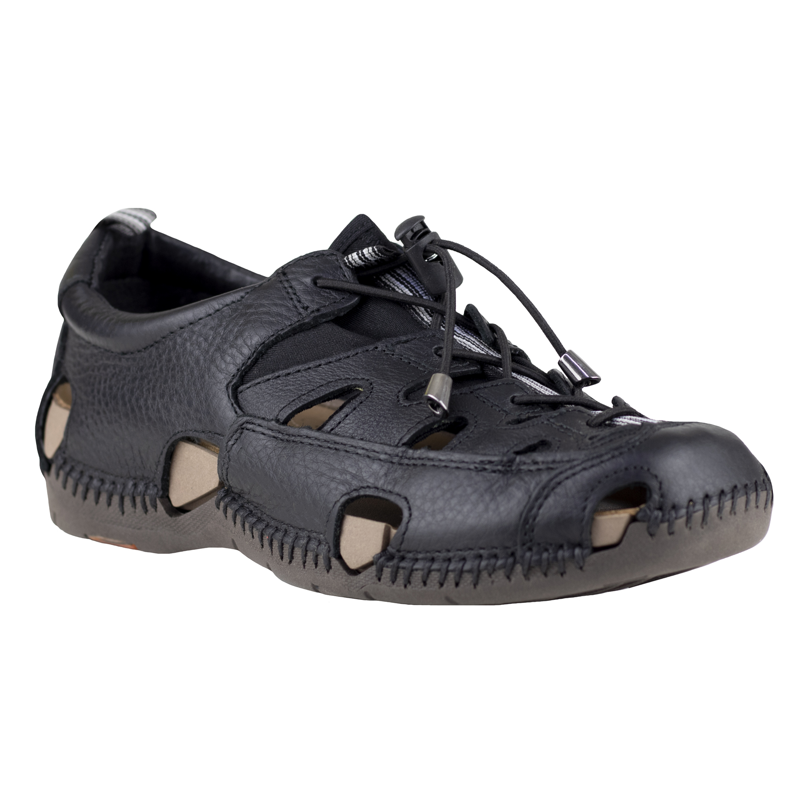 Sandalia Urbana Outdoors De Hombre Lobo Solo Piel 6605 Negro