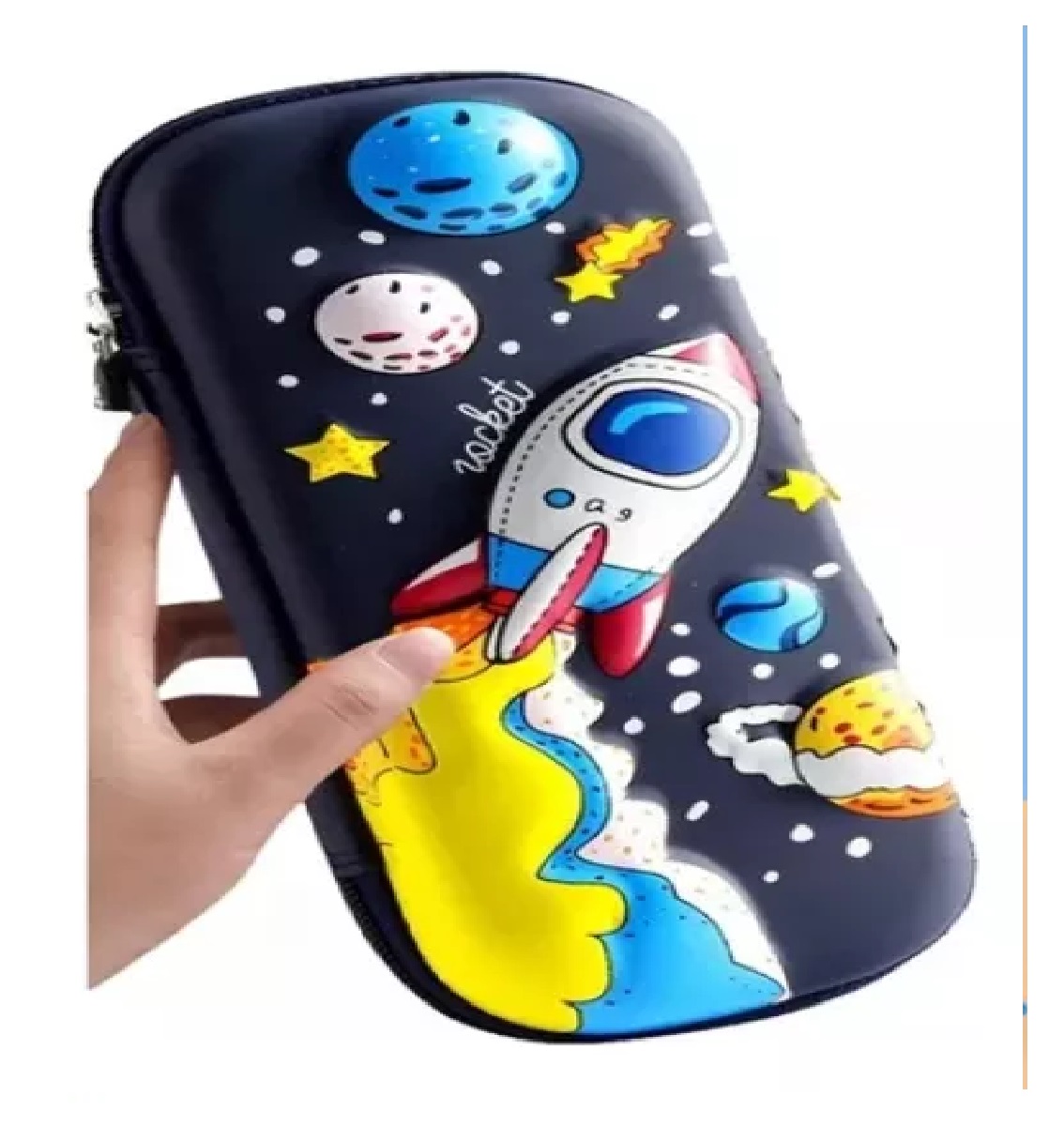 Jutang Lapicera 3d Estuche De Lápices Para Niños Cohete Color Negro