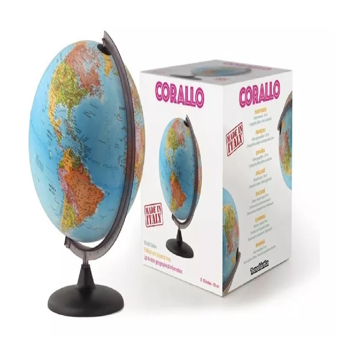 M Globo Terráqueo En Español 30 Cm Con División Política