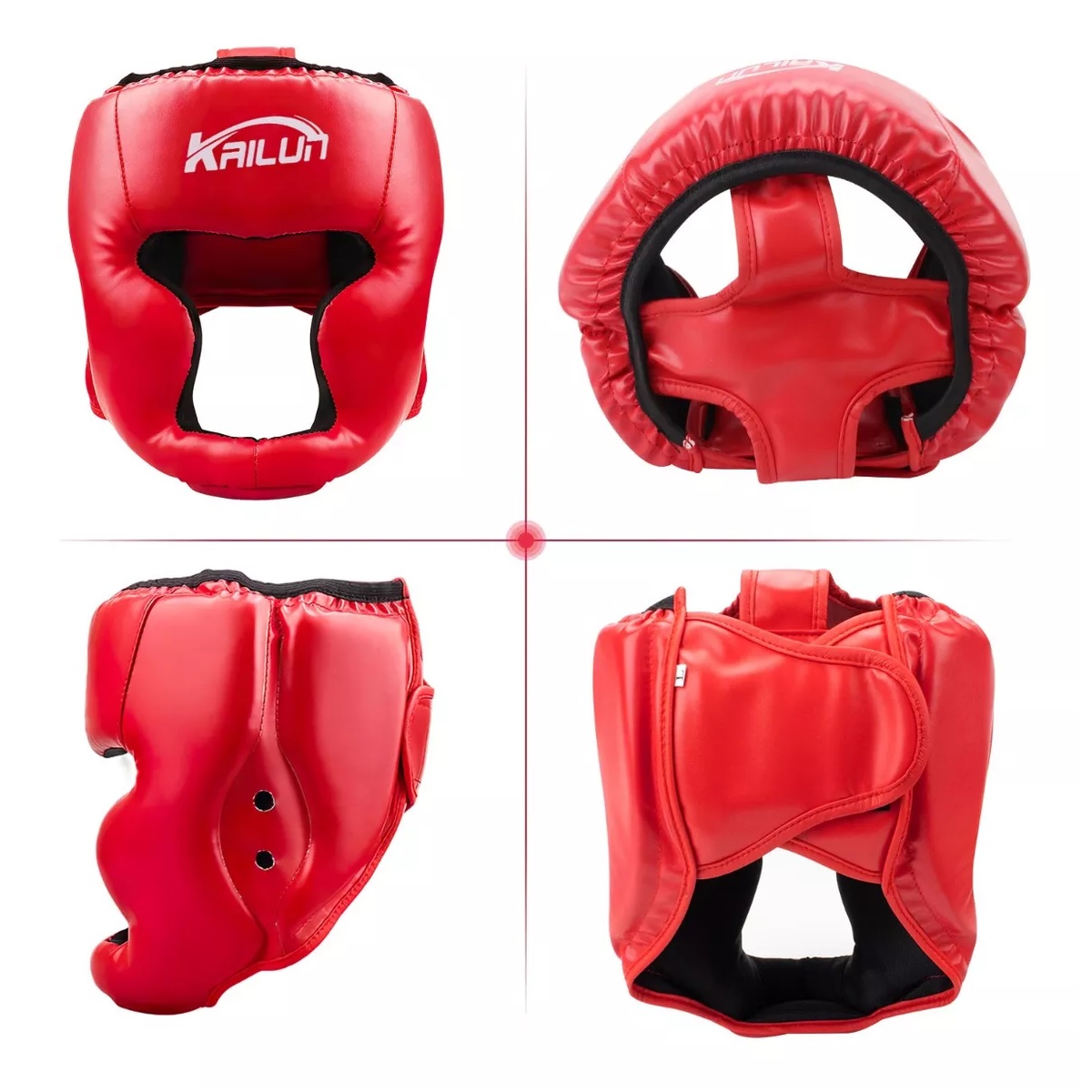 Careta Casco Para Boxeo Taekwondo De Barra Protector Cabeza Rojo