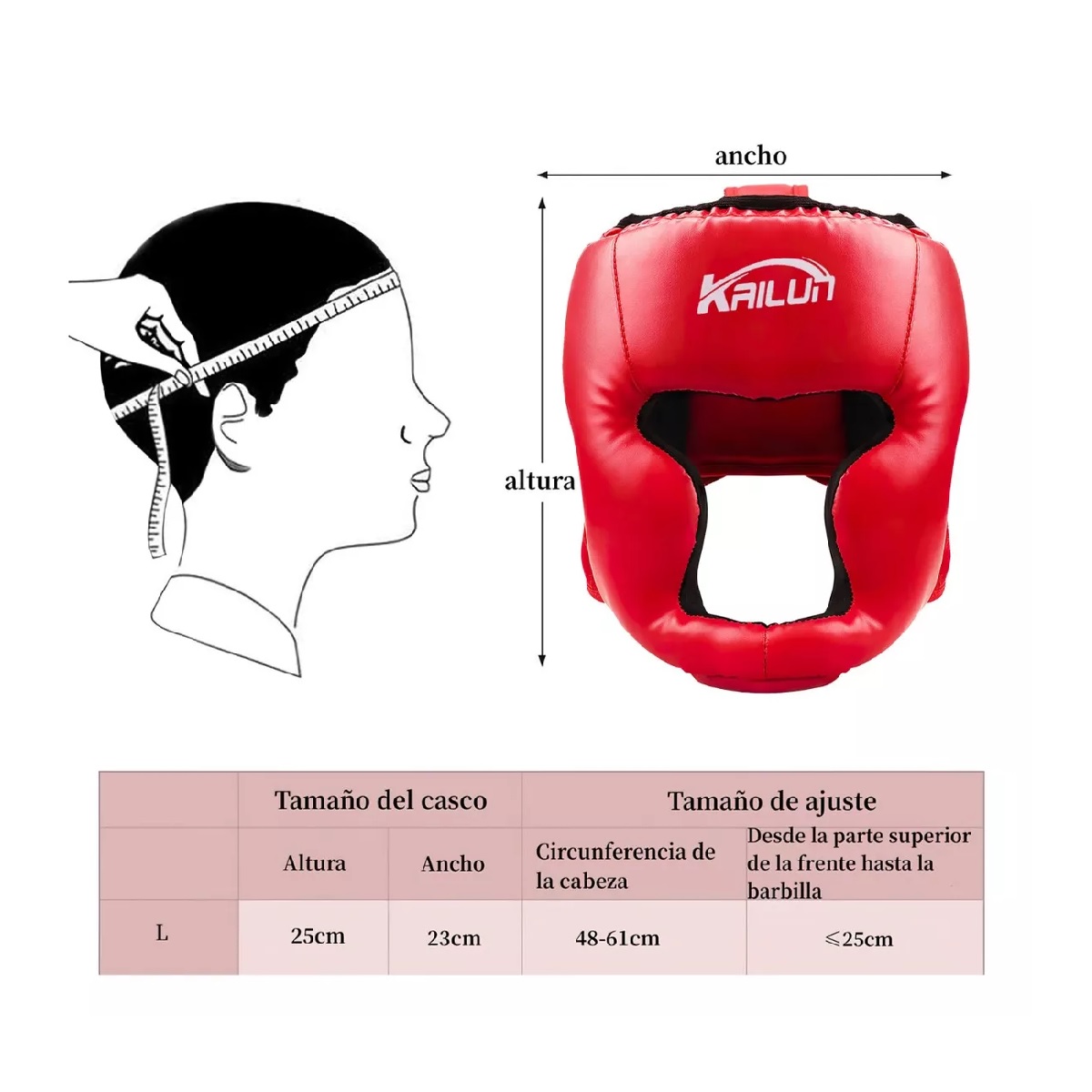 Careta Casco Para Boxeo Taekwondo De Barra Protector Cabeza Rojo