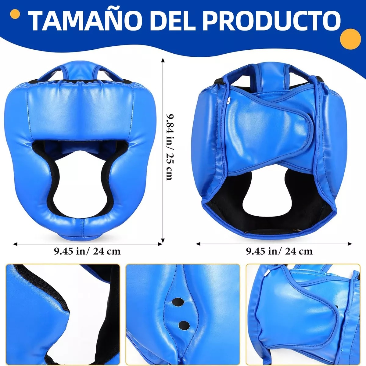 Careta Casco Para Boxeo Taekwondo De Barra Protector Cabeza Azul