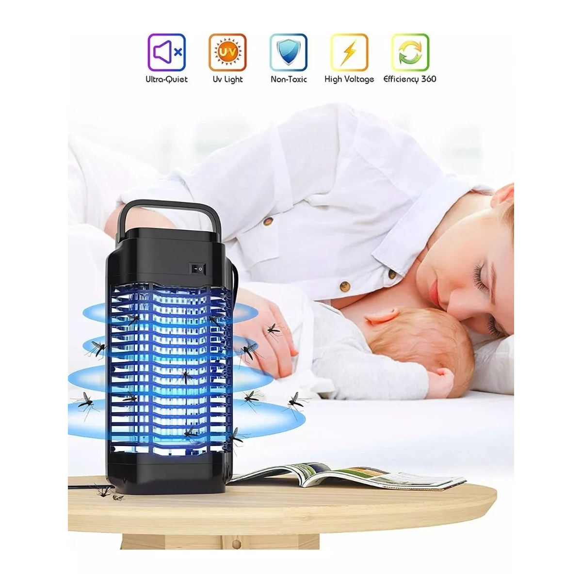 Lampara Uv Led Repelente Eléctrica Mata Moscas Mosquitos 18w