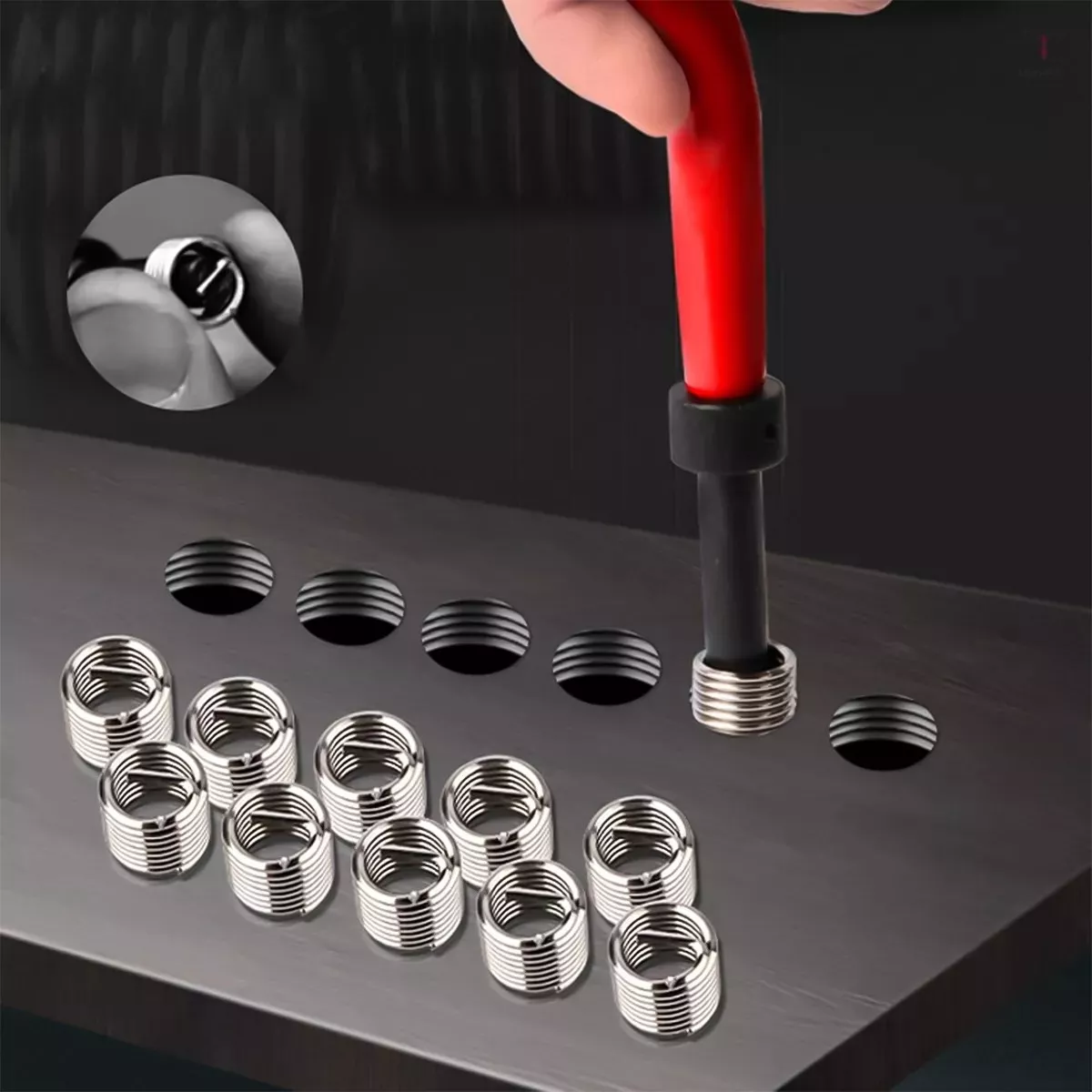 Kit Para Reparacion De Roscas Con Insertos Helicoil,262 Pcs
