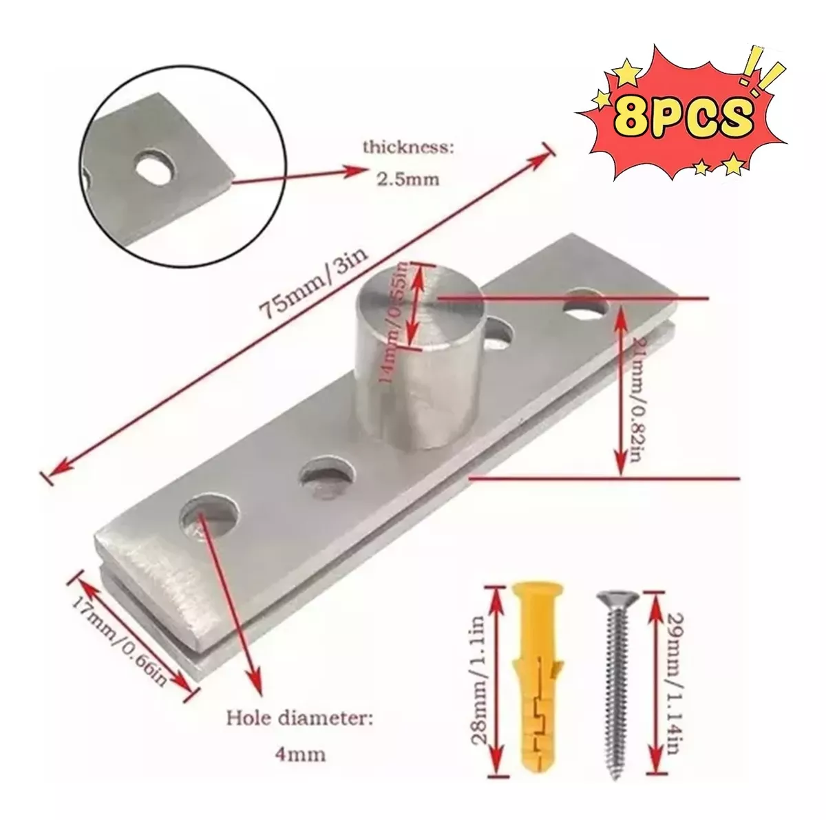8pz Bisagra De Pivote Giratoria De 360 Grados,pivote Central