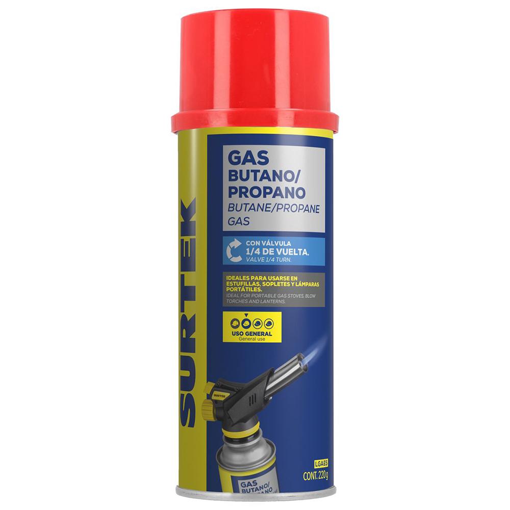 Lata De Gas Butano/propano Válvula 1/4 De Vuelta 220g Lgaes