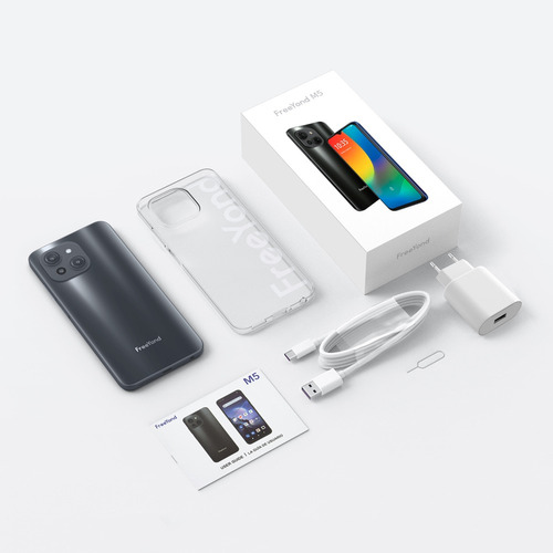 Celular Freeyond M5 Dual Sim 256 Gb Rom Gran Memoria 6.52 Hd Pantalla Ips Ai 3 Cámara 50mp 4g Lte 5000mah Batería 8 Gb Ram 8 Core Smartphone Gris