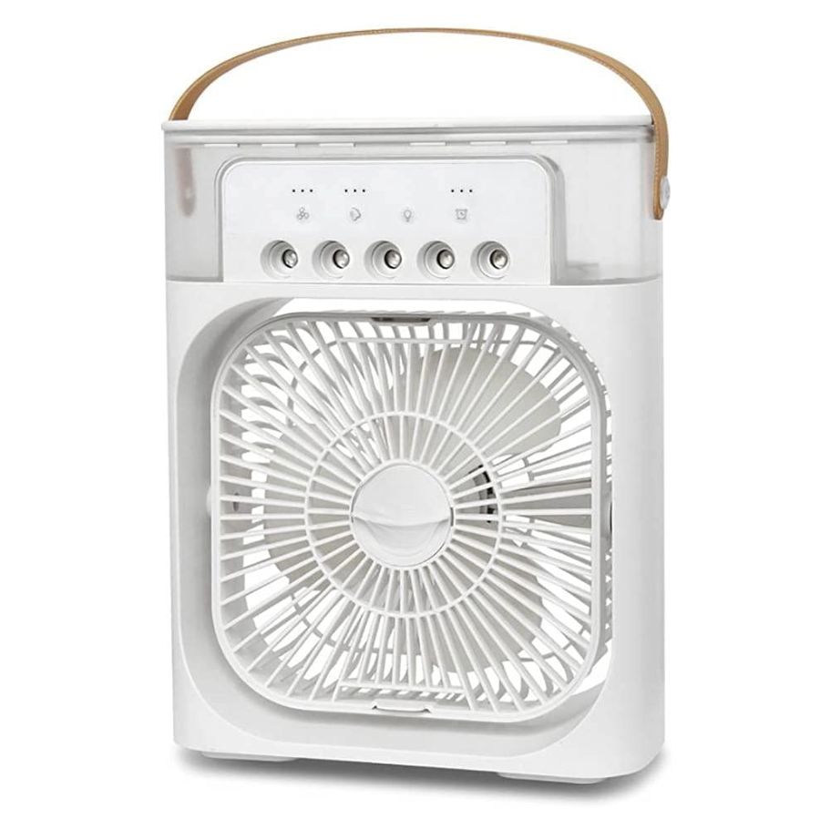 Ventilador de Aire Acondicionado con Humidificador Portátil Tanque de Agua USB con Luz LED