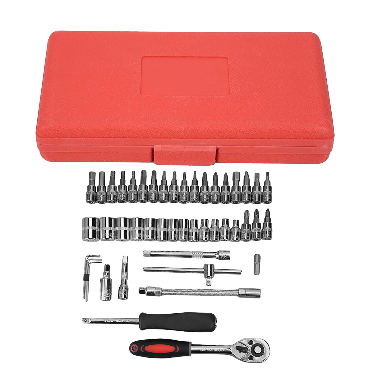 Juego de 46 Herramientas MecAnicas de 1/4 Pulgadas con Estuche de Almacenamiento