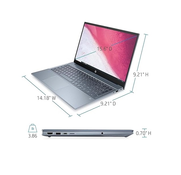 Laptop Hp Pavilion 15-EH1070WM Pantalla 15.6 Pulgadas Full Hd, Procesador Amd Ryzen 7-5700U, 8 Gb Ram 512 Gb Ssd Windows 11 Home  Color Azul