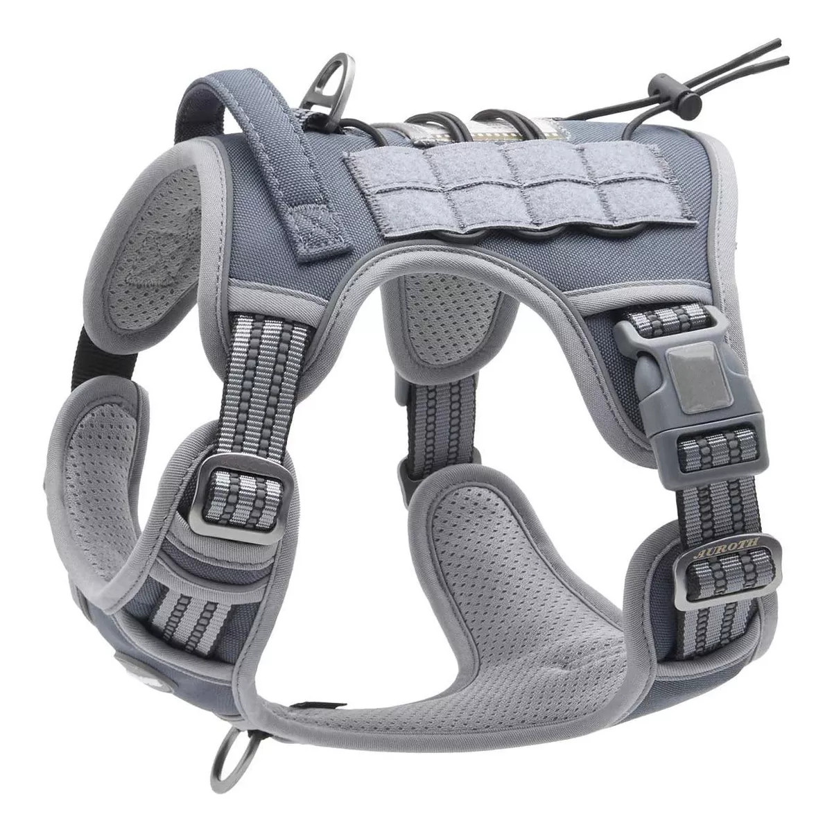 Chaleco Táctico Para Perro Pechera Militar K9 Ajustable Gris Talla S